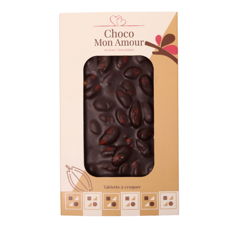 Chocolat noir 72% d'Indonésie aux noisettes entières