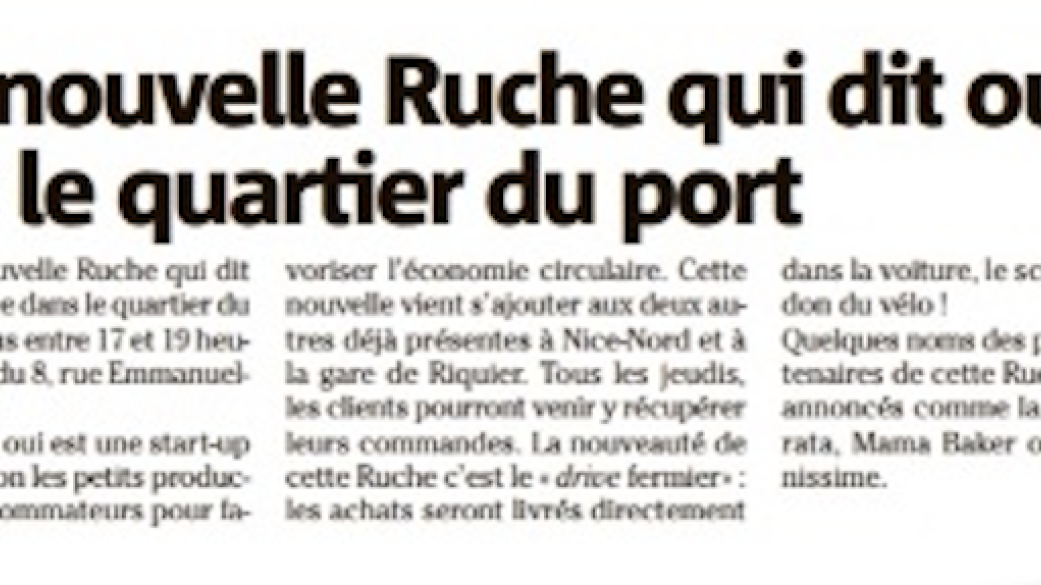 La Ruche qui dit oui s’installe au port de Nice ce soir !