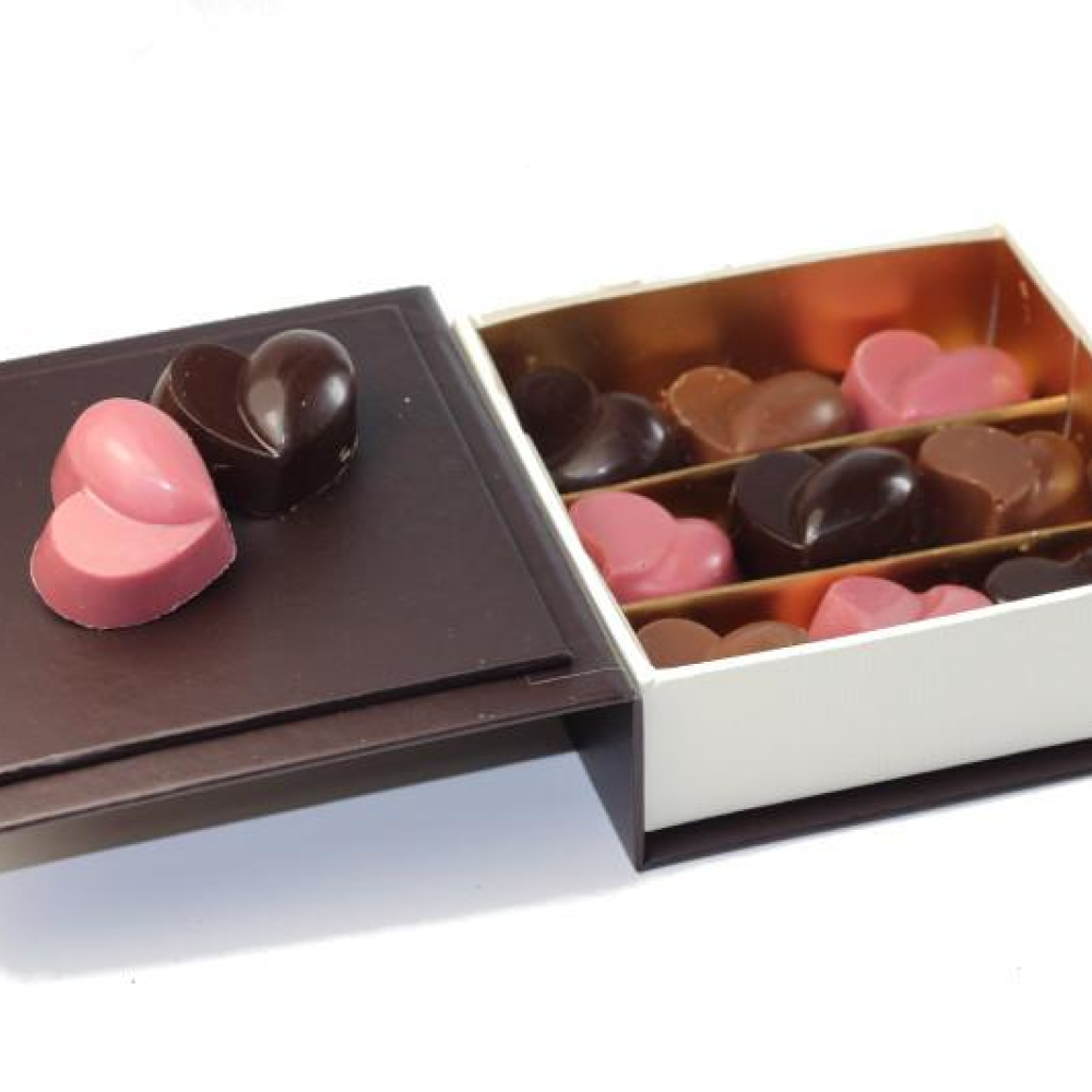 chocolat en forme de coeurs